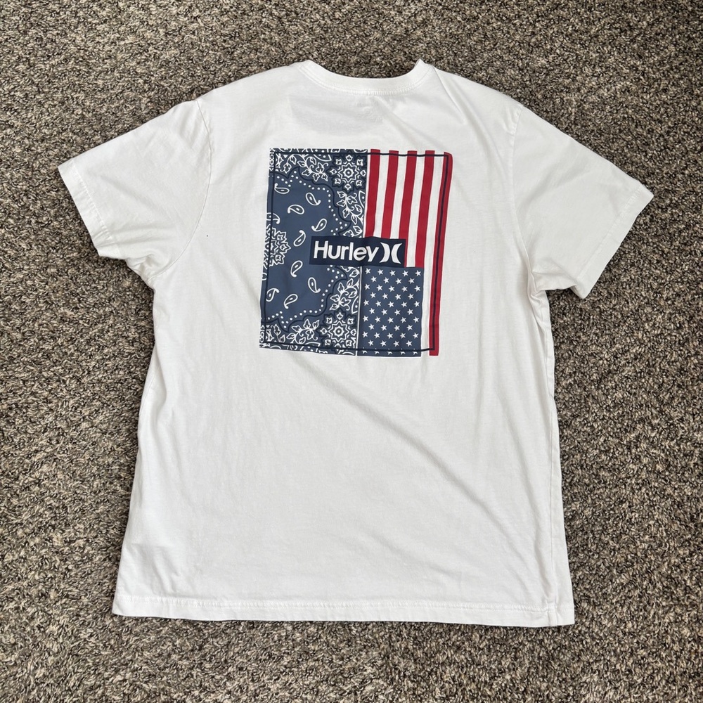 Hurley Mens flag t shirt Large Bandana America New